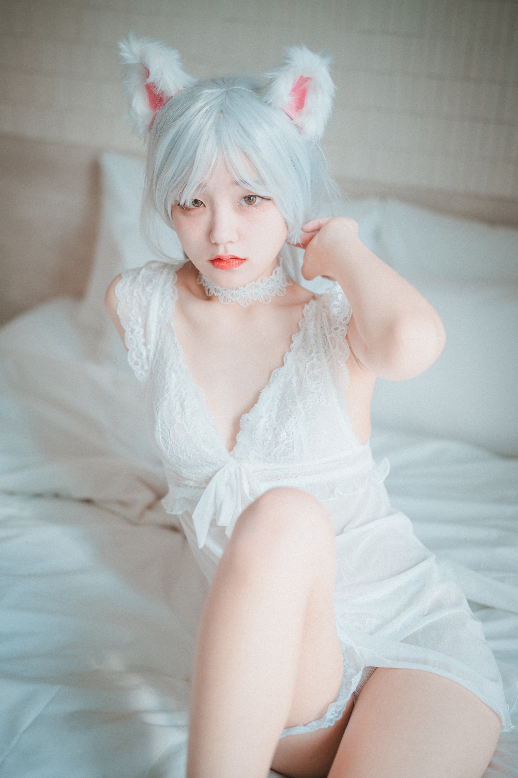 图片[1]-Jenny – NO.041 (정제니) DJAWA-Schwarz und Weiß Katzenmädchen(Full)[66P]-XikXak